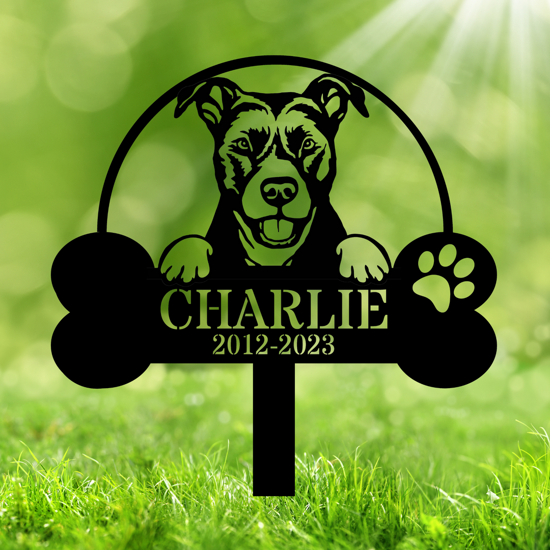 Custom American Staffordshire Terrier Memorial Stake