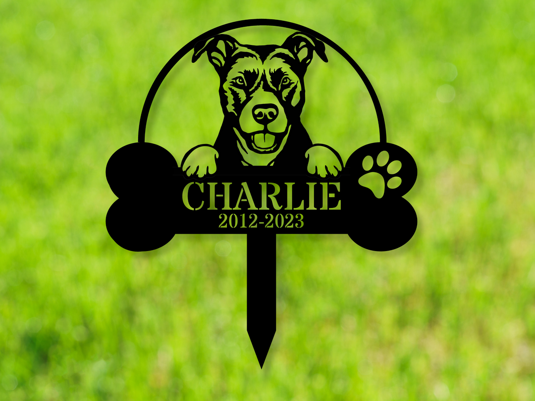 Custom American Staffordshire Terrier Memorial Stake