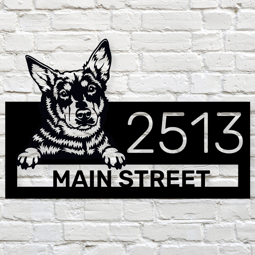 Custom Australian Kelpie Address Sign