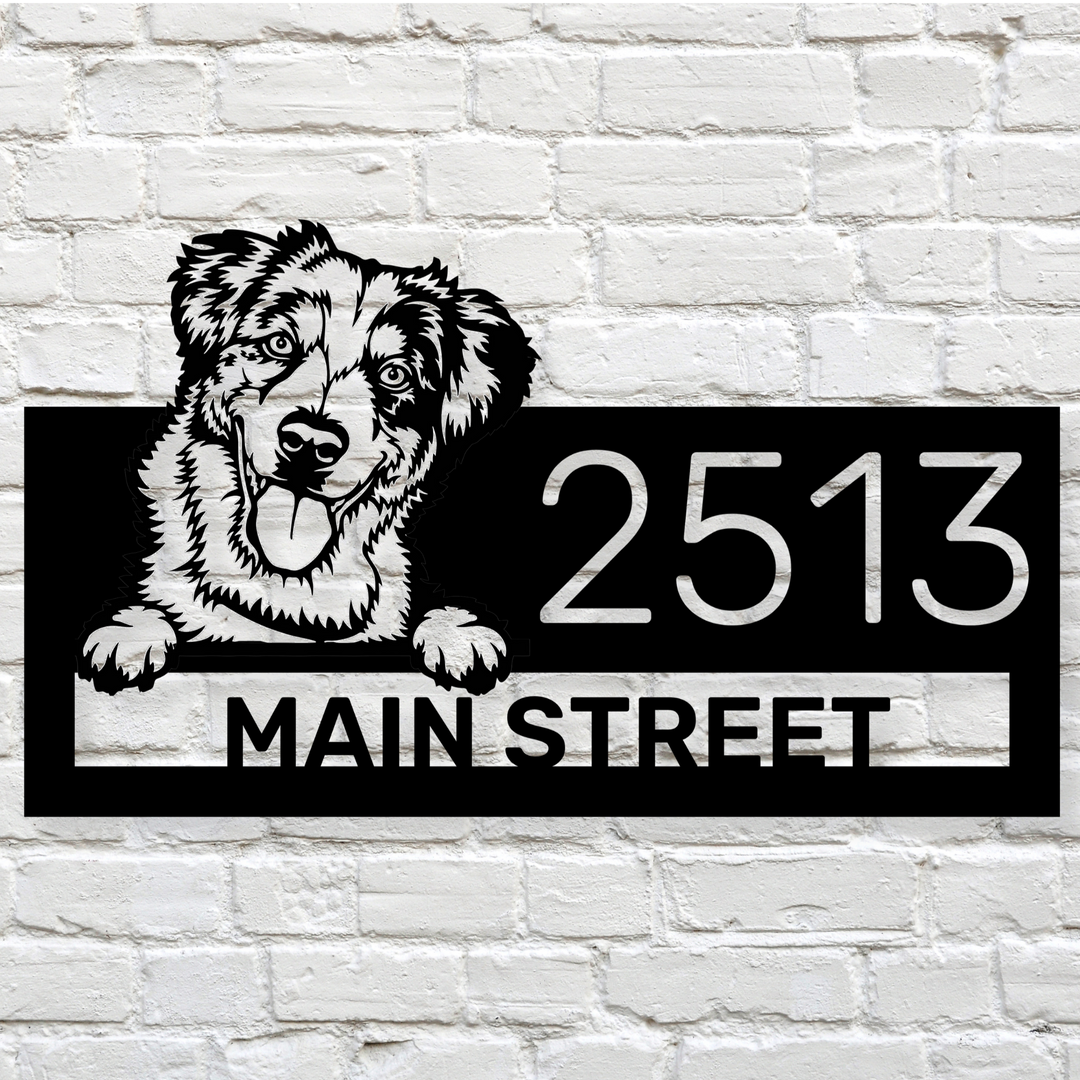 Custom Australian Shepherd Address Sign