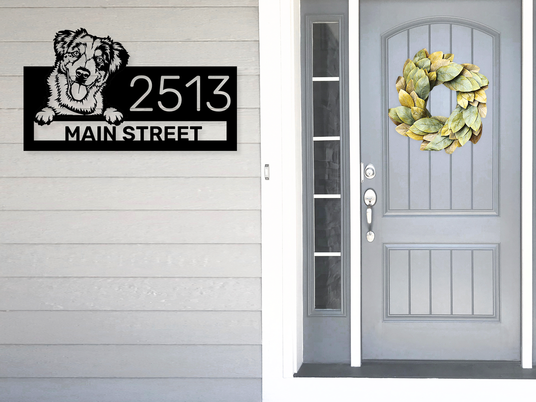 Custom Australian Shepherd Address Sign