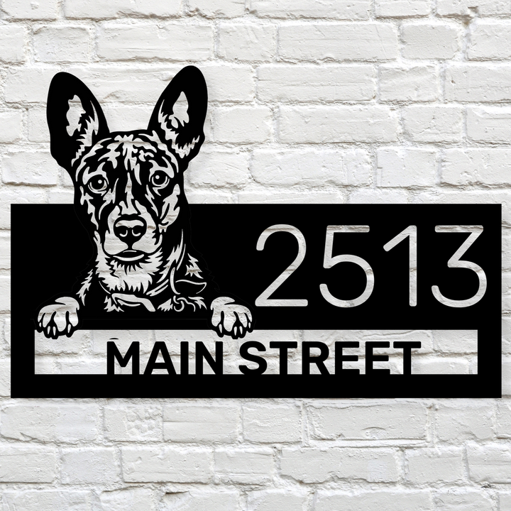 Custom Basenji Address Sign