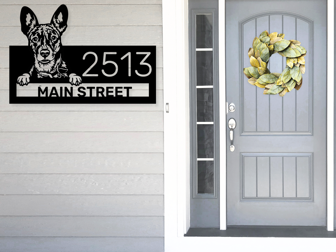 Custom Basenji Address Sign