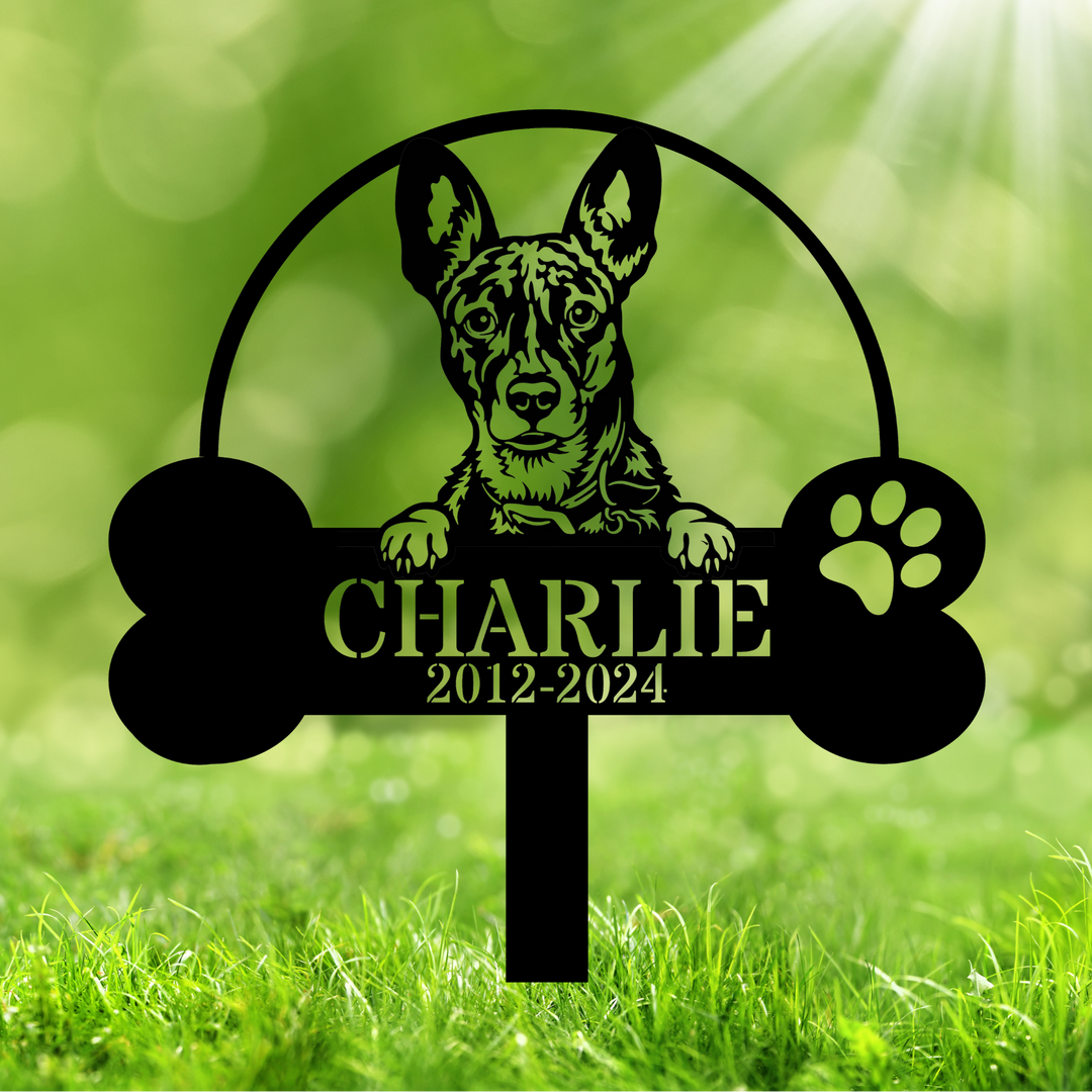 Custom Basenji Memorial Stake