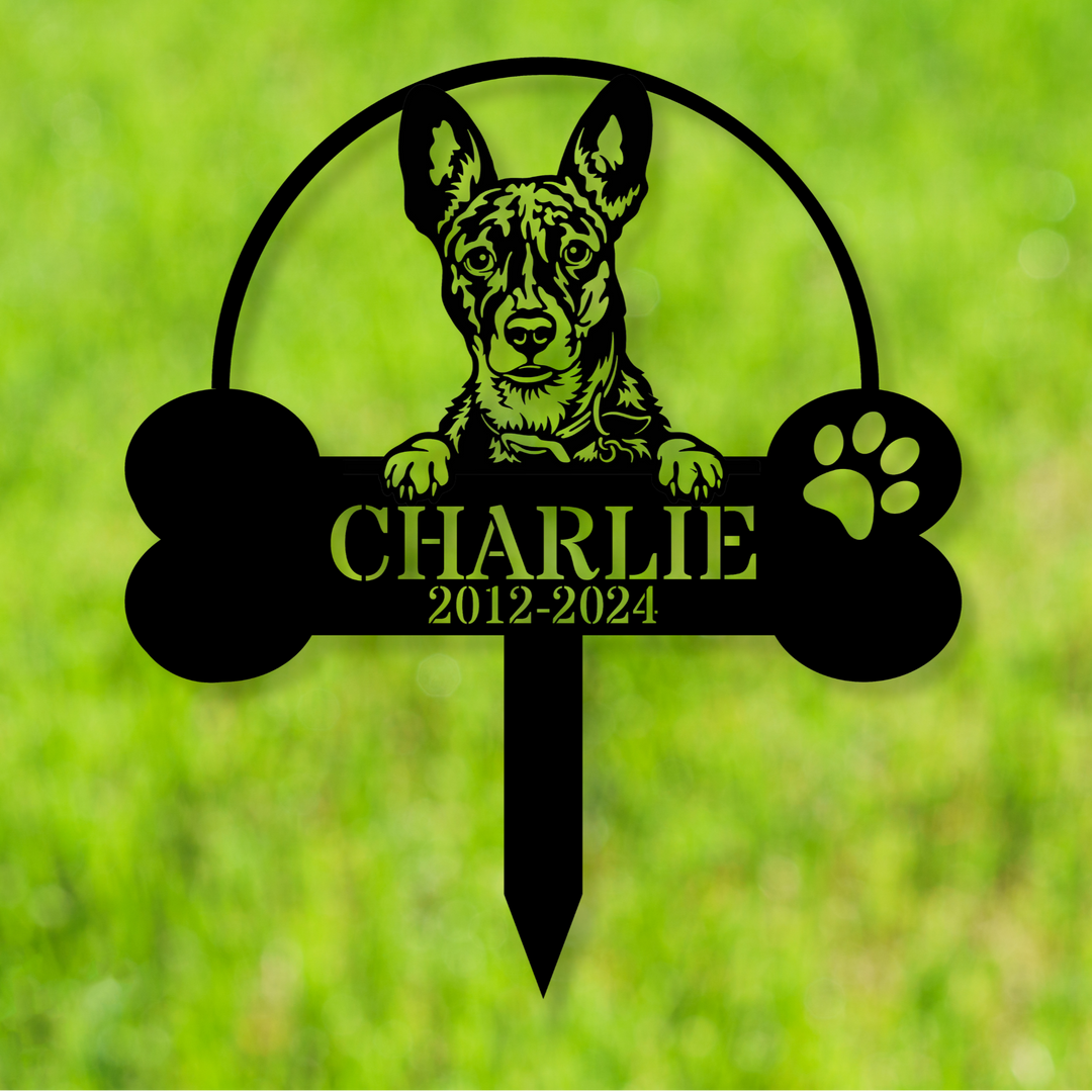 Custom Basenji Memorial Stake