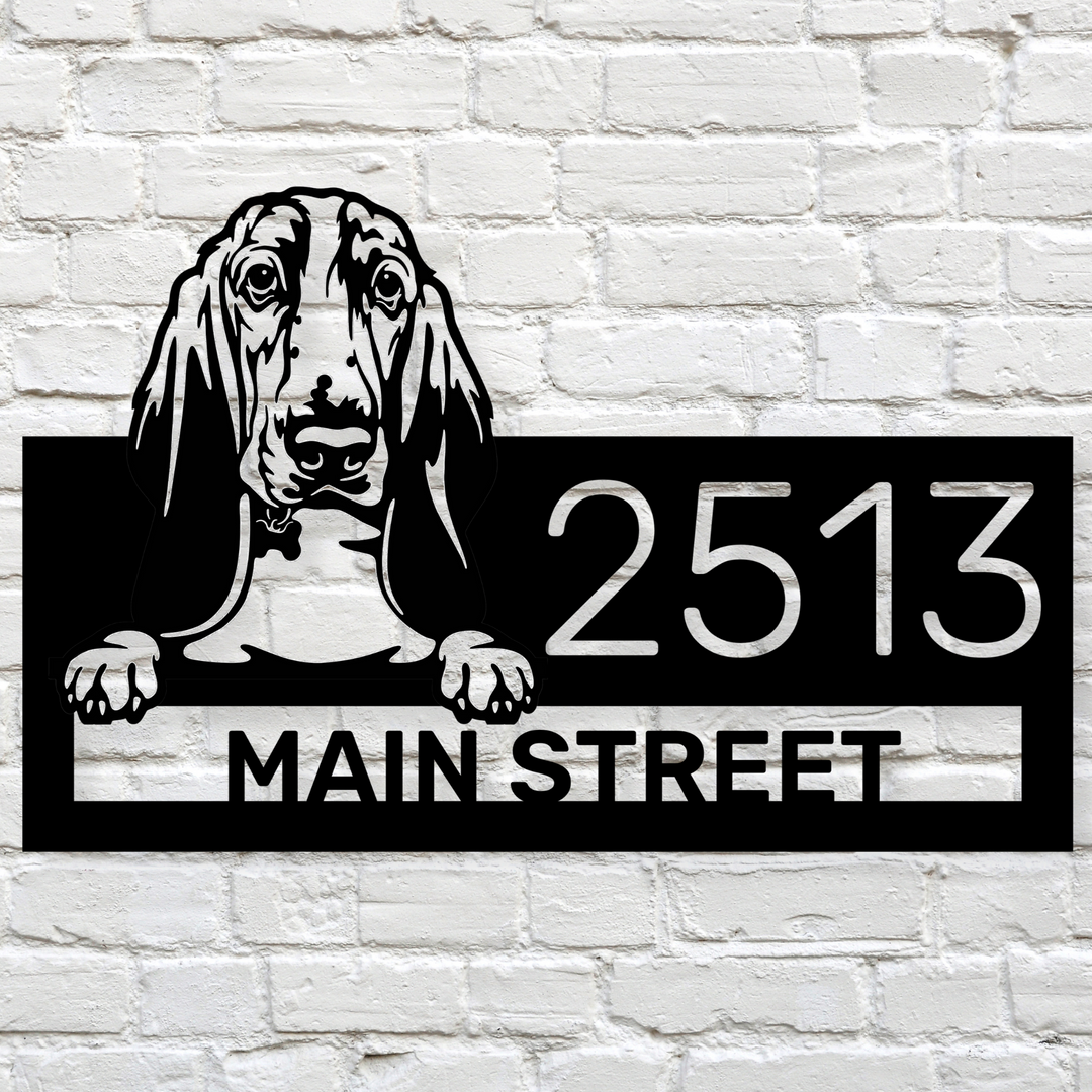 Custom Basset Hound Address Sign