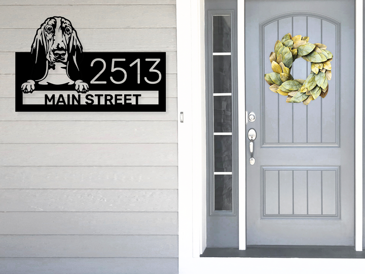 Custom Basset Hound Address Sign