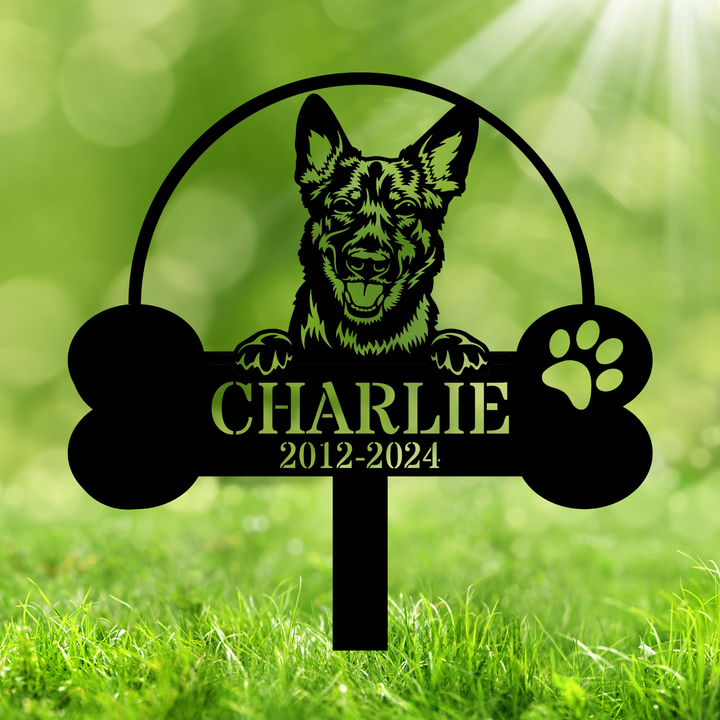 Custom Belgian Malinois Memorial Stake