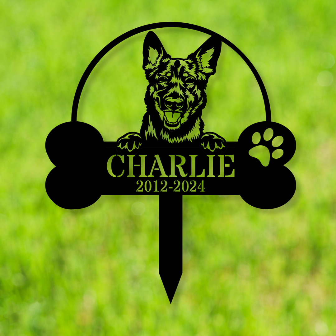 Custom Belgian Malinois Memorial Stake