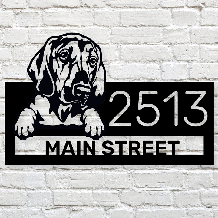 Custom Bloodhound Address Sign