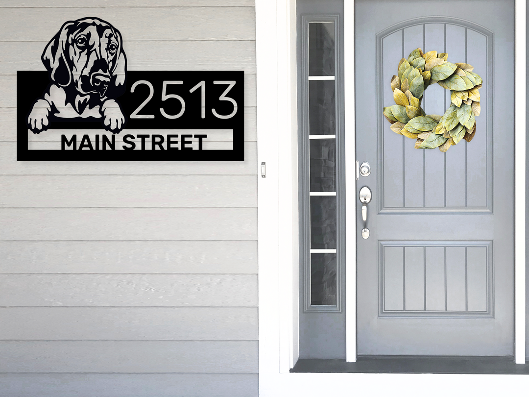 Custom Bloodhound Address Sign