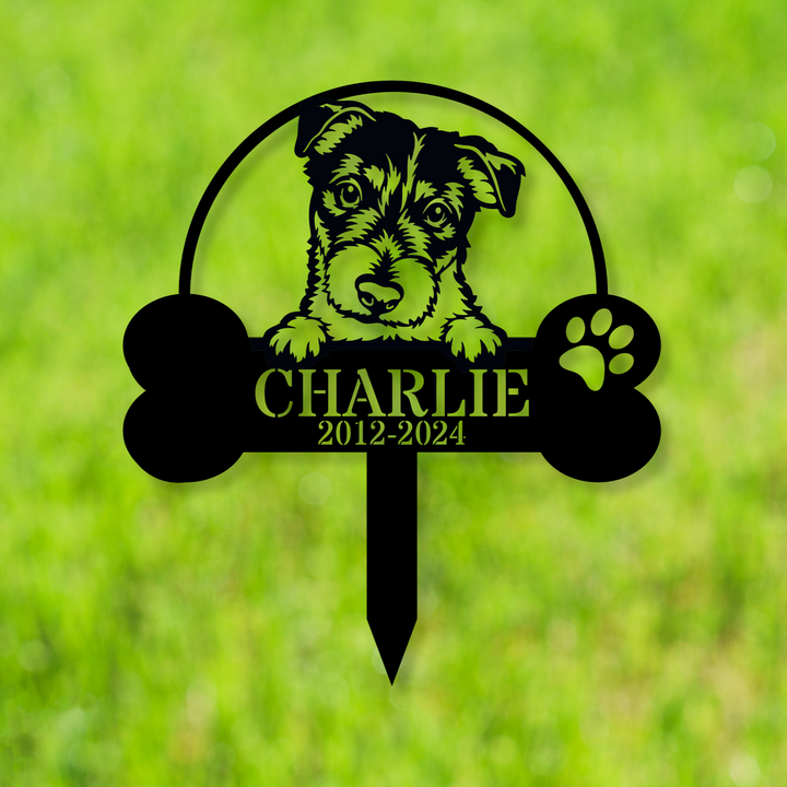 Custom Border Terrier Memorial Stake