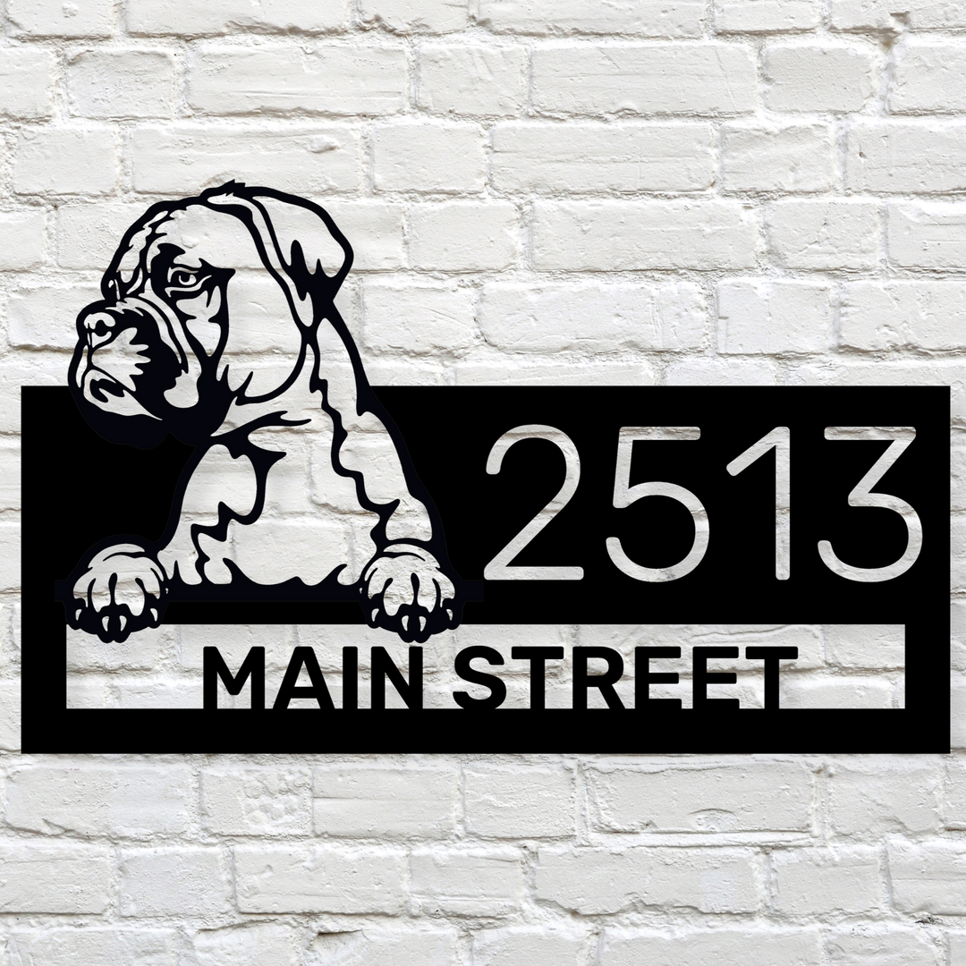 Custom Boxer Address Sign