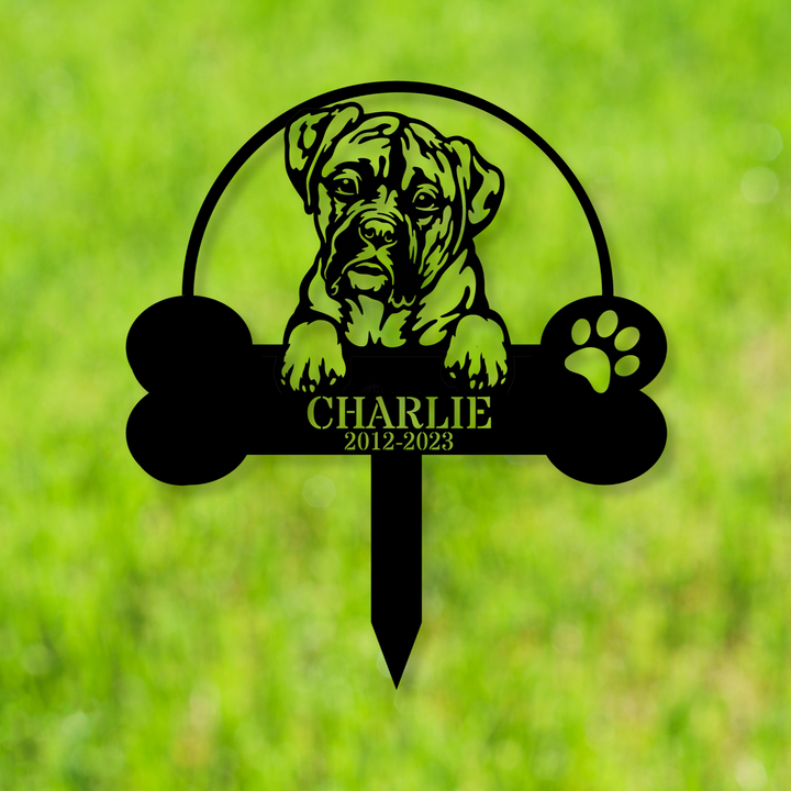 Custom Boxer Memorial Stake