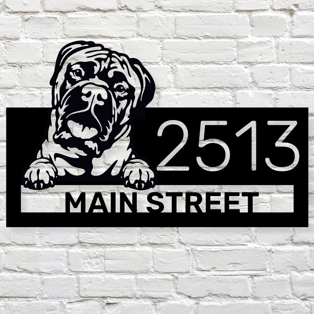 Custom Bullmastiff Address Sign