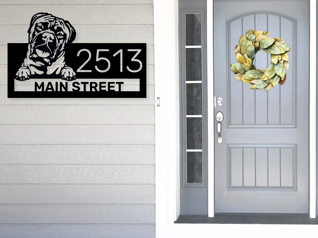 Custom Bullmastiff Address Sign