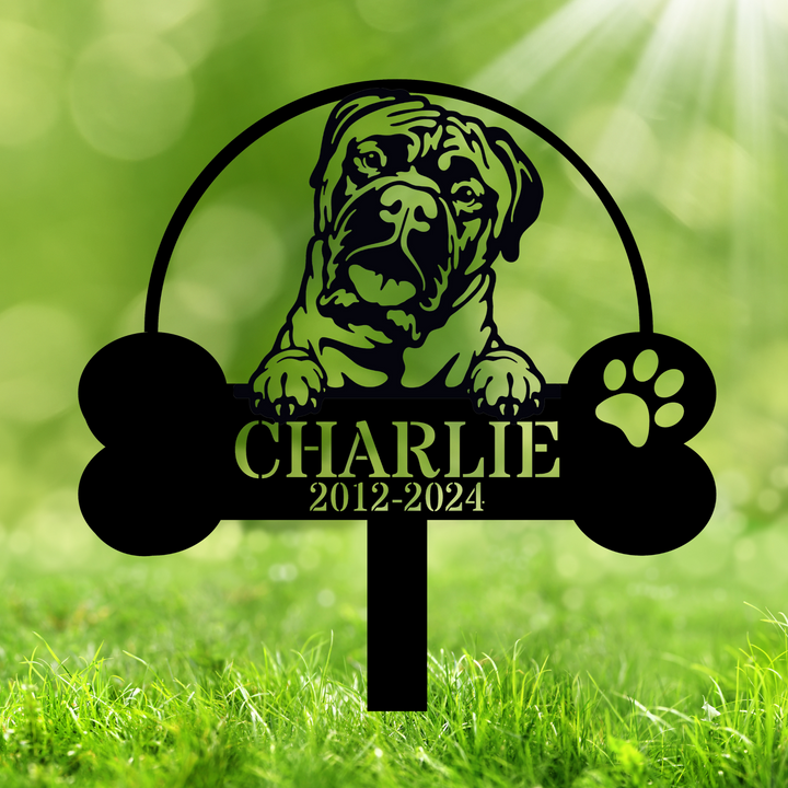 Custom Bull Mastiff Memorial Stake