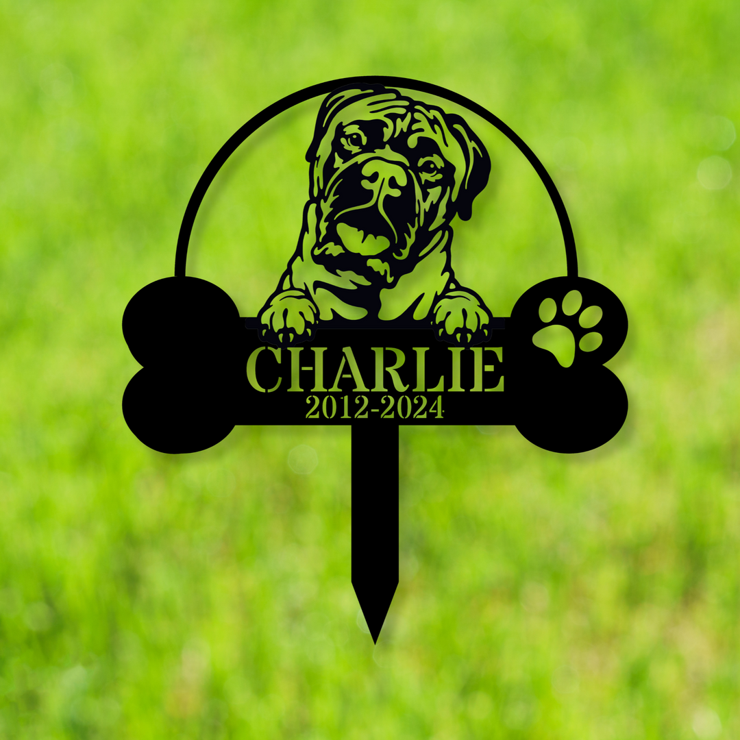 Custom Bull Mastiff Memorial Stake