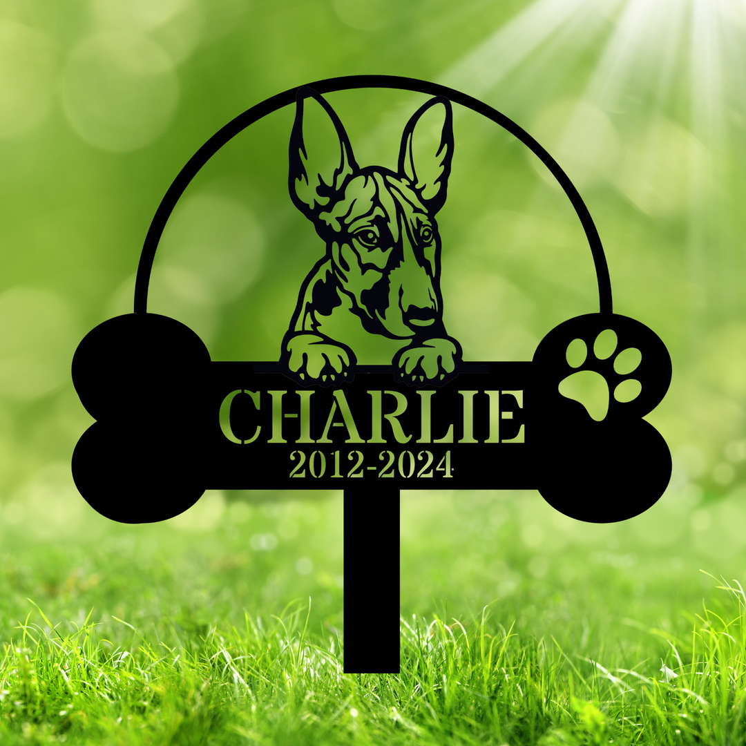 Custom Bull Terrier Memorial Stake