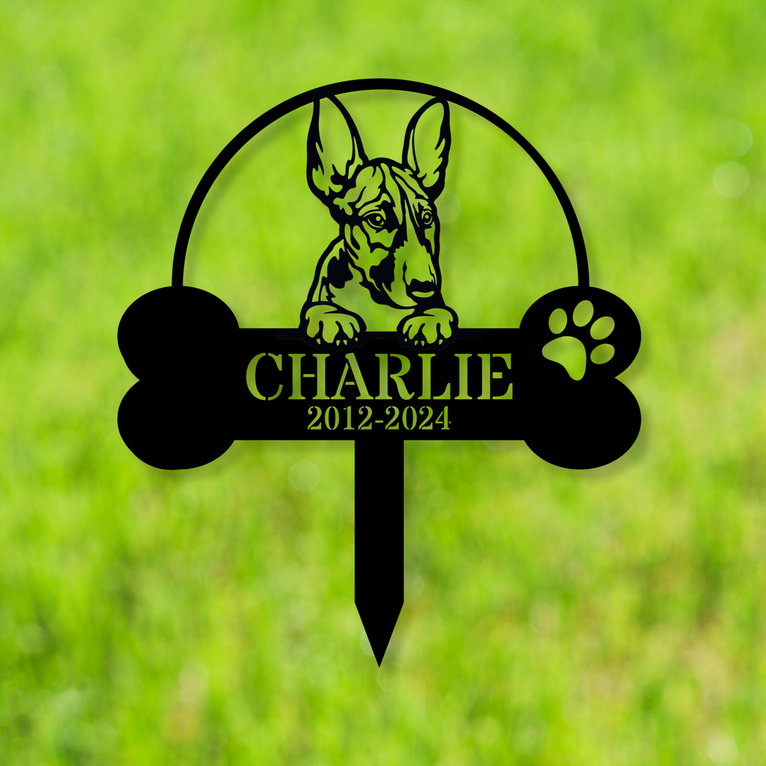 Custom Bull Terrier Memorial Stake