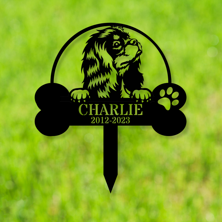 Custom Cavalier King Charles Spaniel Memorial Stake