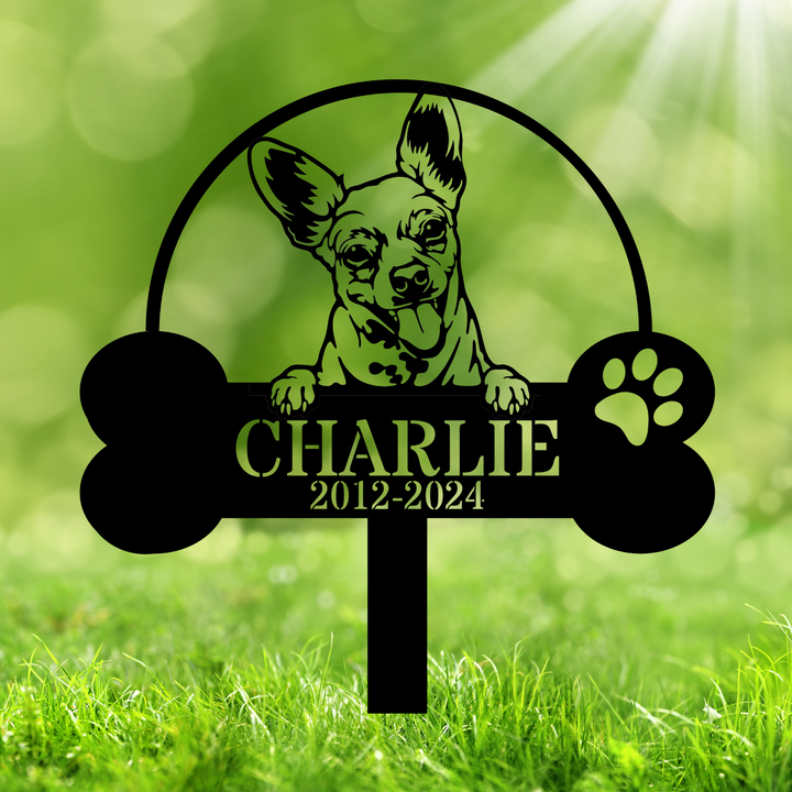 Custom Chihuahua Memorial Stake