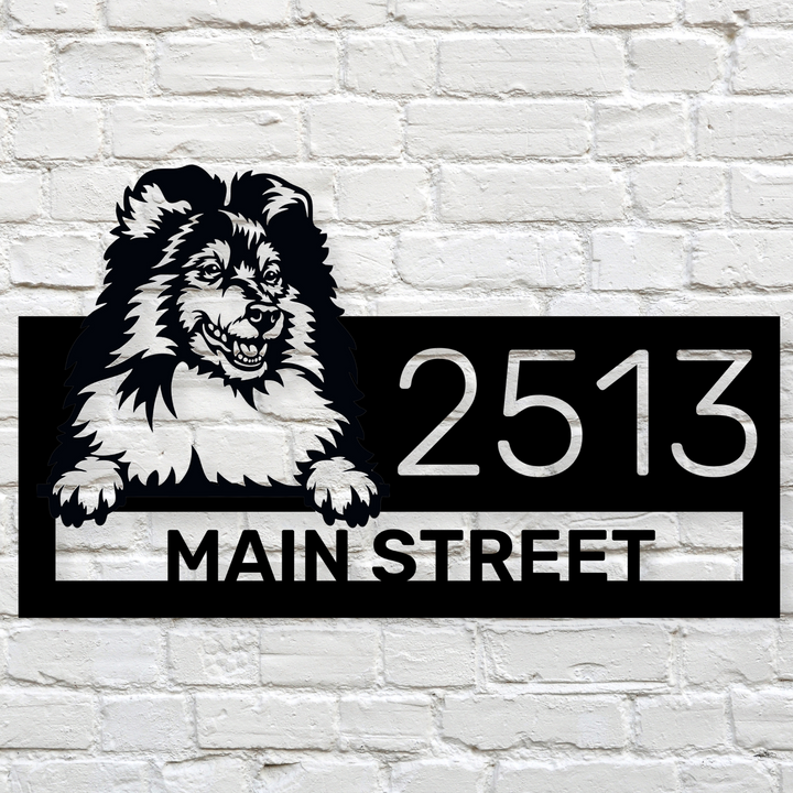 Custom Collie Address Sign