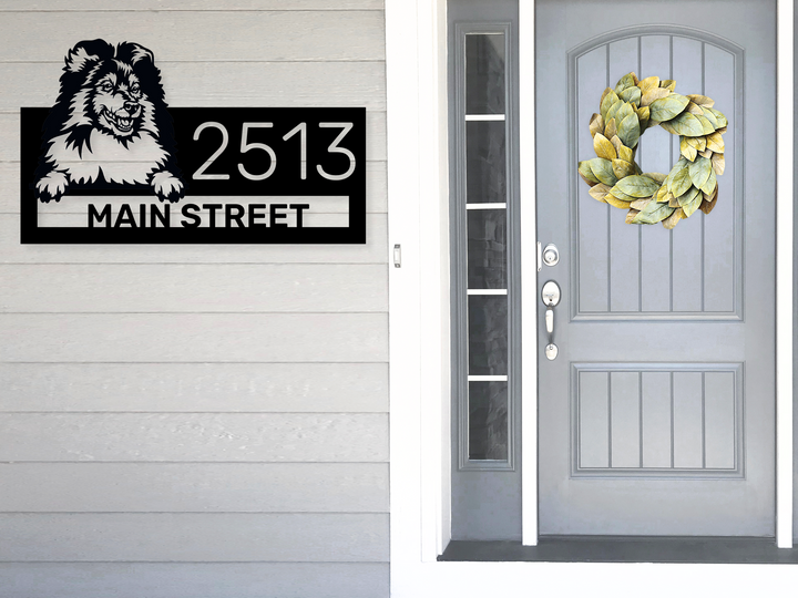 Custom Collie Address Sign