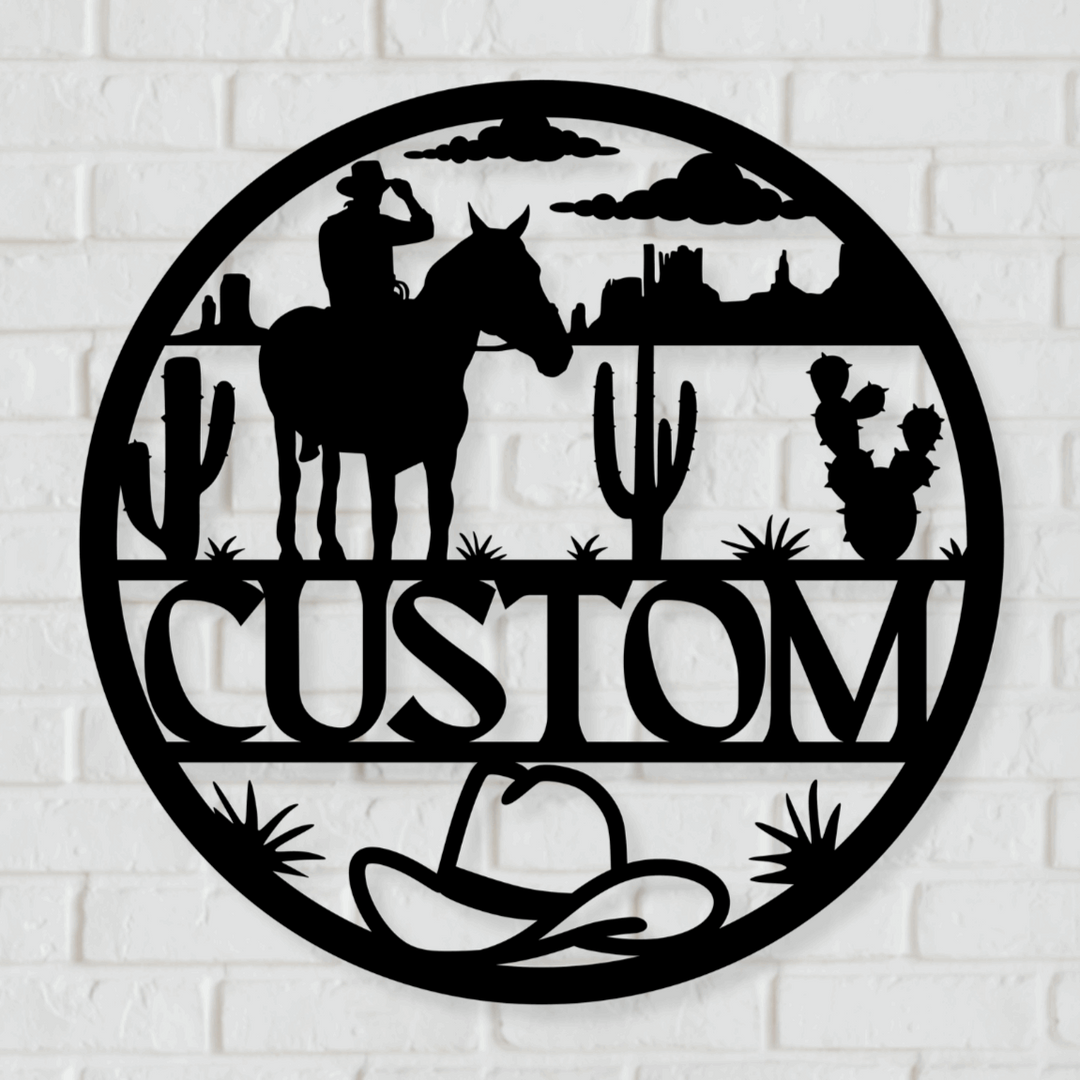 Custom Cowboy Metal Wall Art