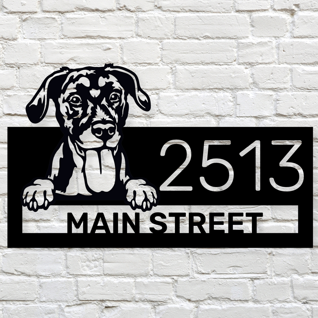 Custom Doberman Address Sign