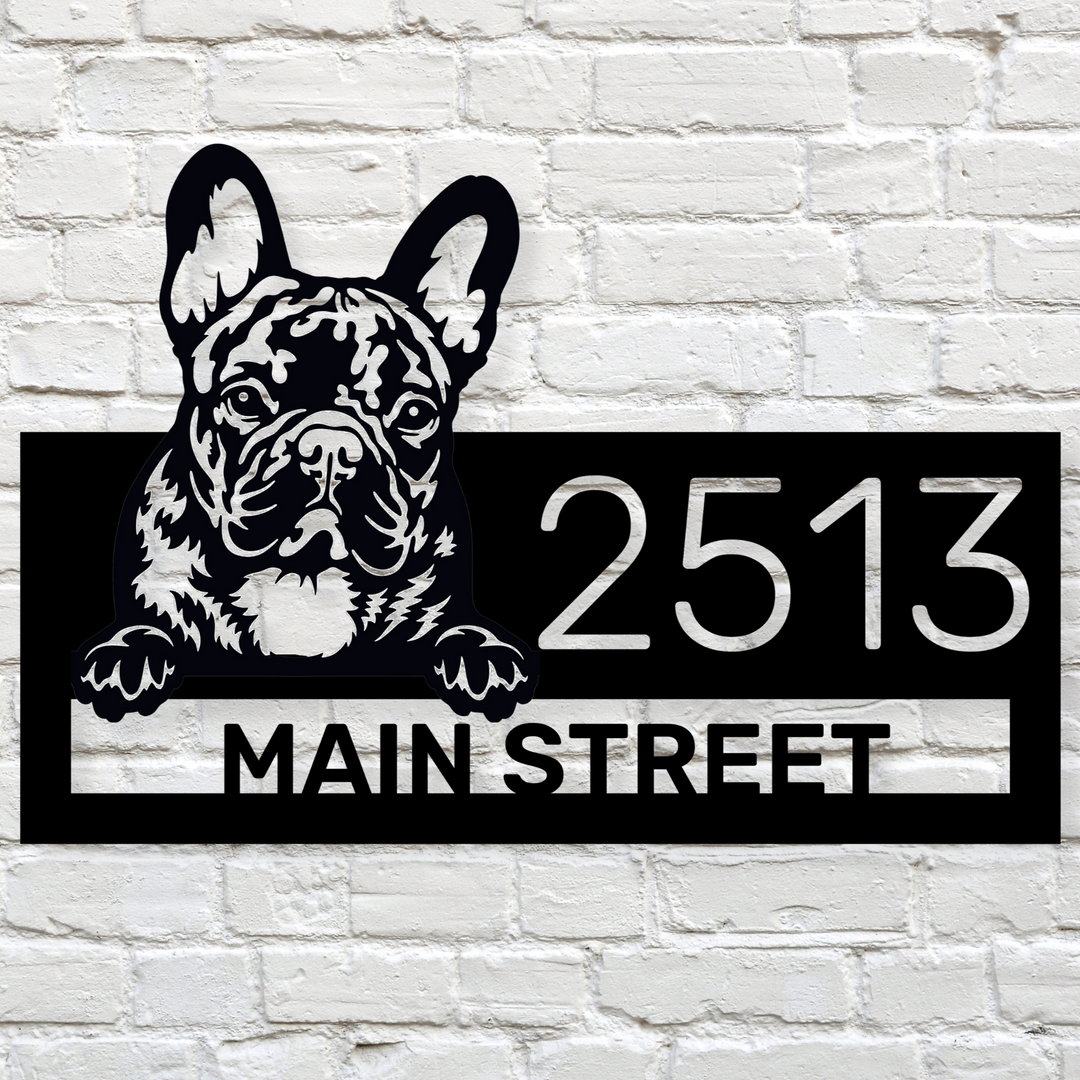 French Bulldog Address Sign