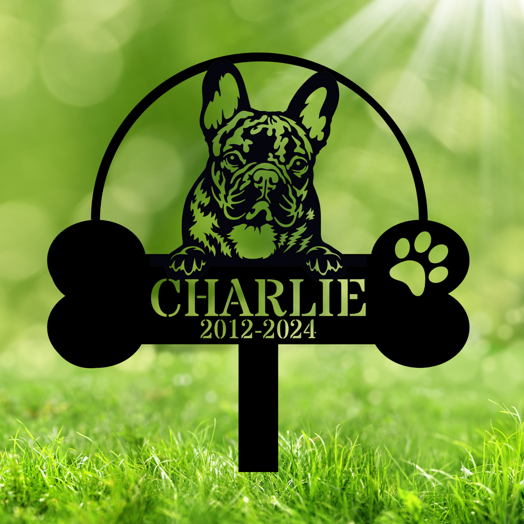 Custom French Bulldog Memorial Stake