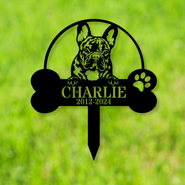 Custom French Bulldog Memorial Stake