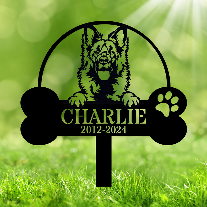 Custom German Shepherd Memorial Stake