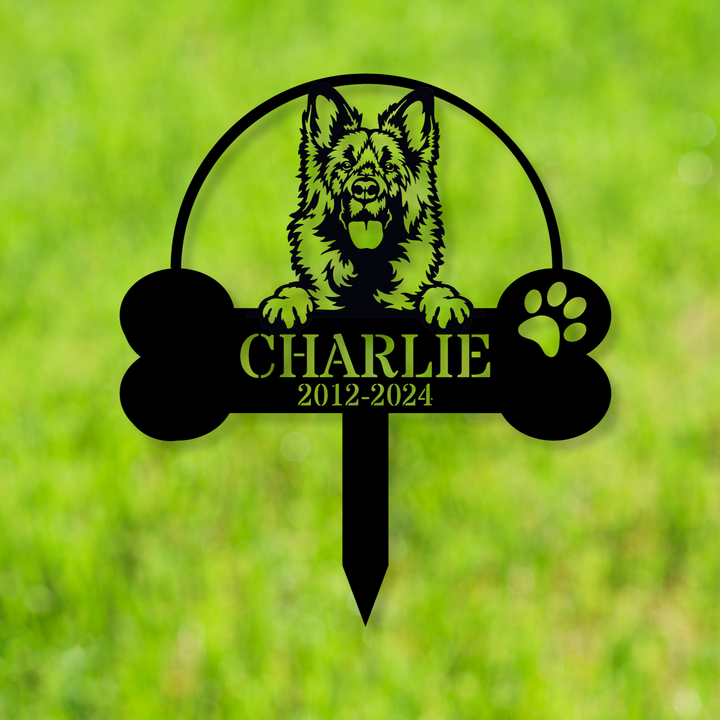 Custom German Shepherd Memorial Stake