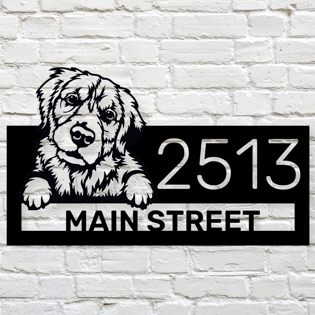 Golden Retriever Address Sign