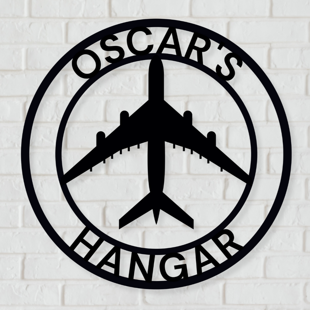 Custom Jet Airplane Hanger Sign