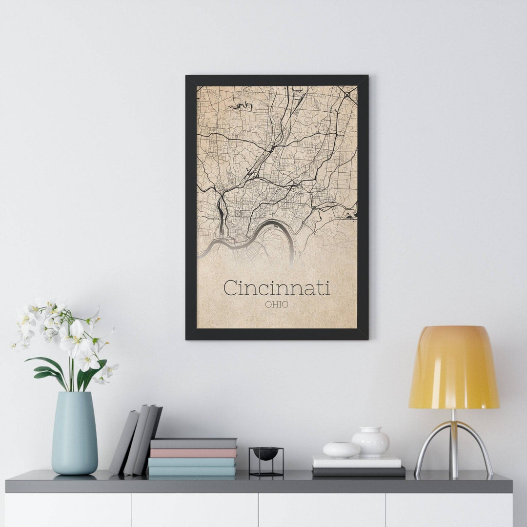 Cincinnati Map Print - Cincinnati Ohio Poster Wall Art