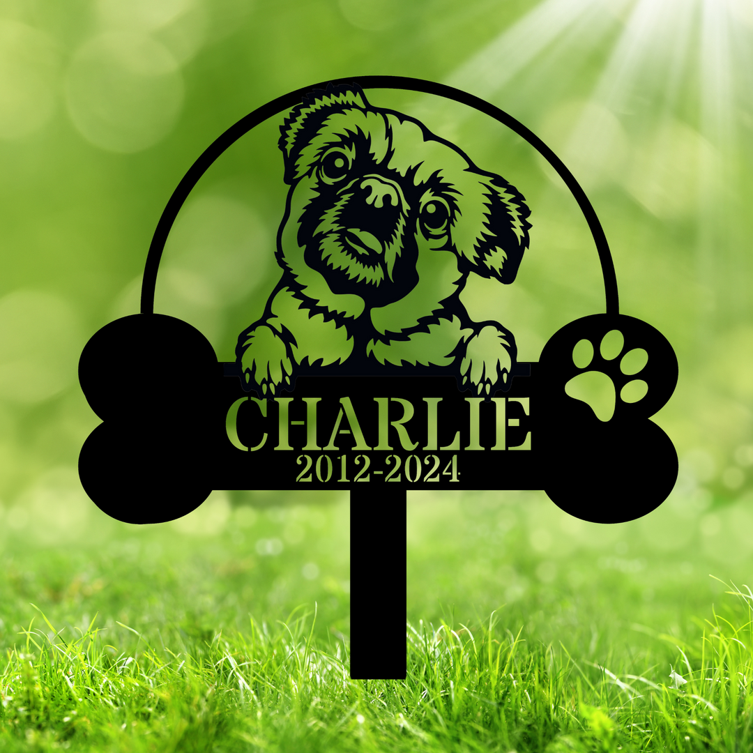 Custom Pug Memorial Stake