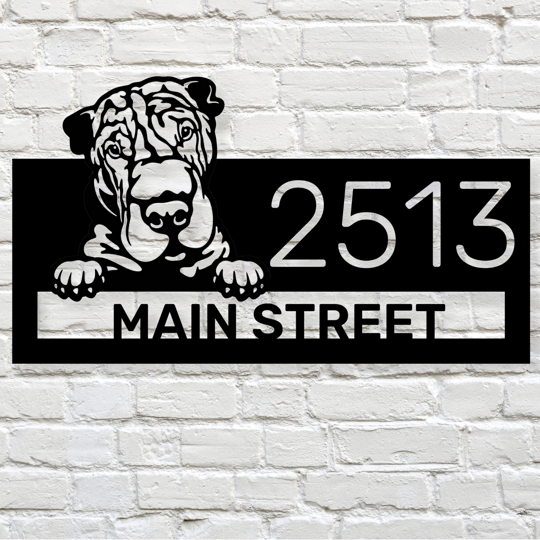 Shar Pei Address Sign