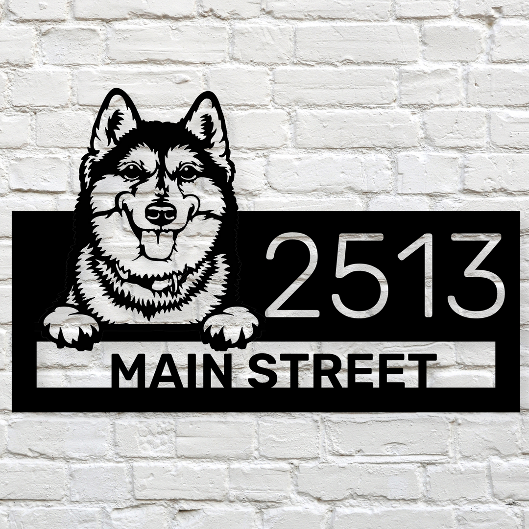 Siberian Husky Address Sign