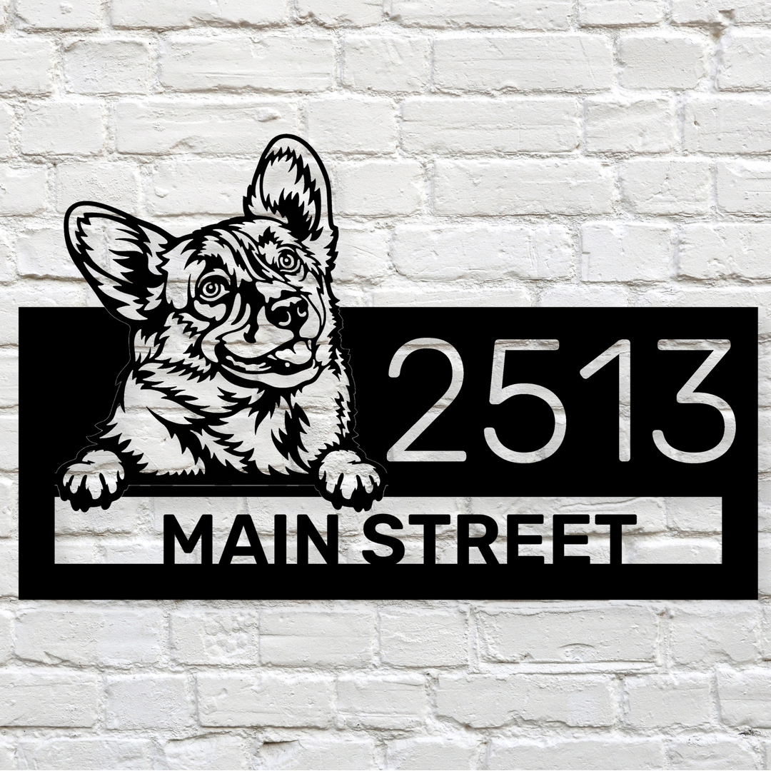 Welsh Corgi Address Sign