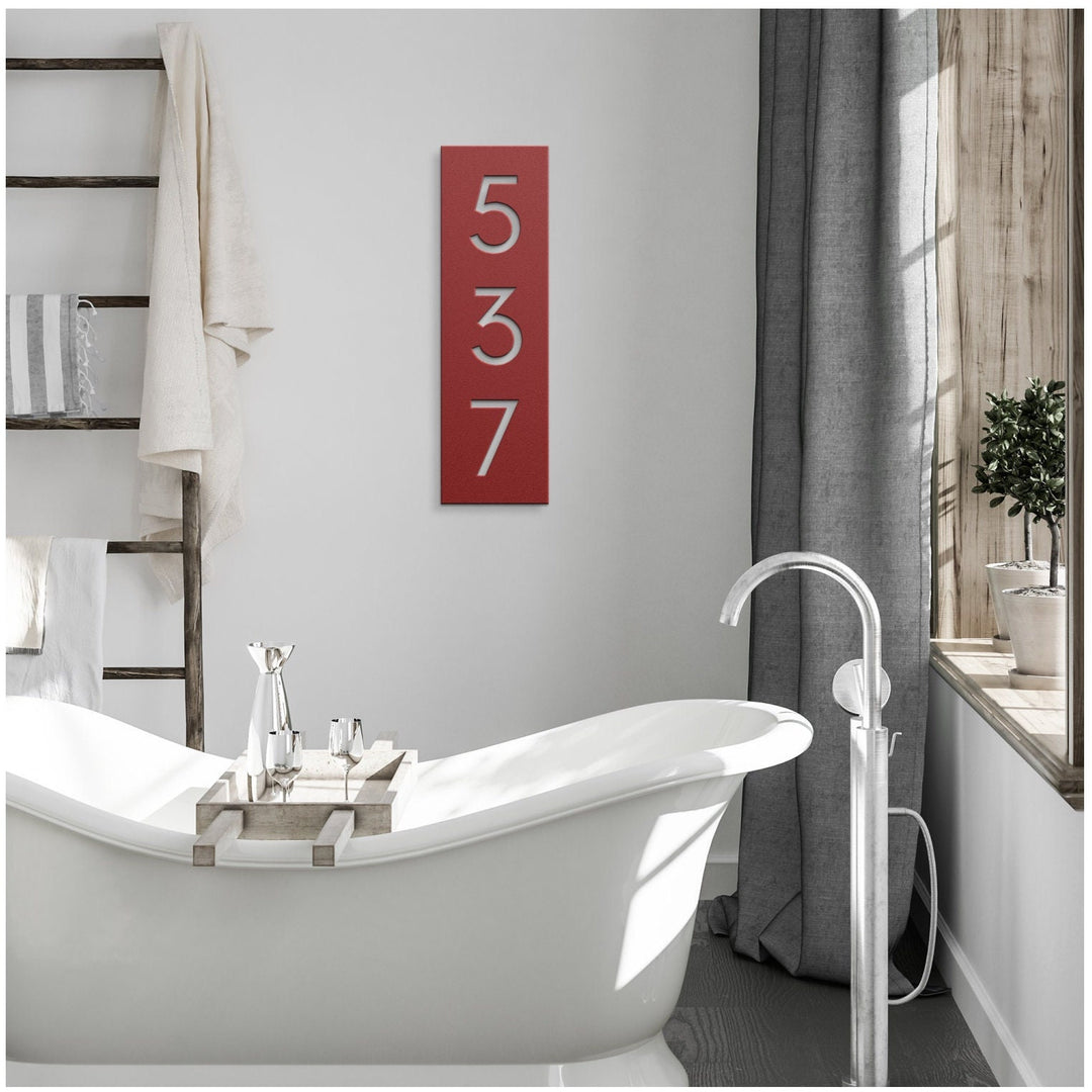 Modern Vertical House Numbers - Vertical Address Sign