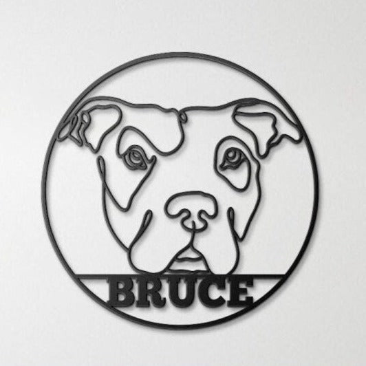 Custom Metal Pitbull Sign