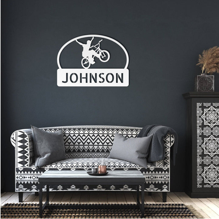 Personalized BMX Metal Wall Art - Custom BMX Metal Wall Decor