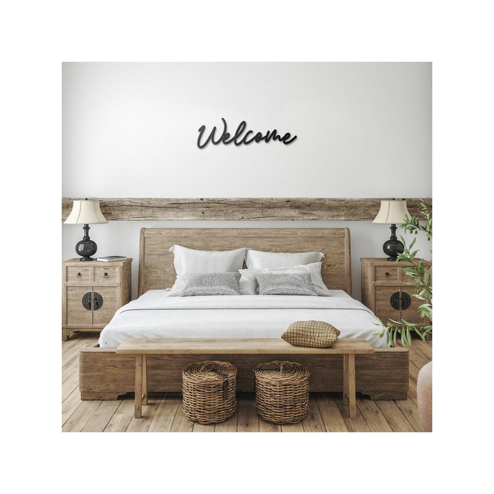 Metal Welcome Sign - Welcome Cursive Word Wall Art