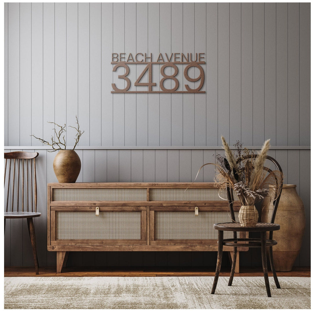 Mid Century Metal House Numbers - Custom Modern Address Sign