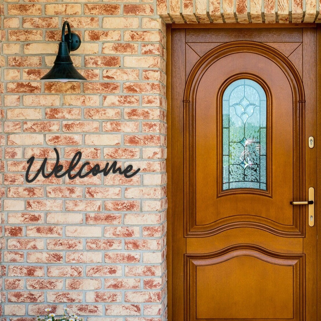 Metal Welcome Sign - Welcome Cursive Word Wall Art