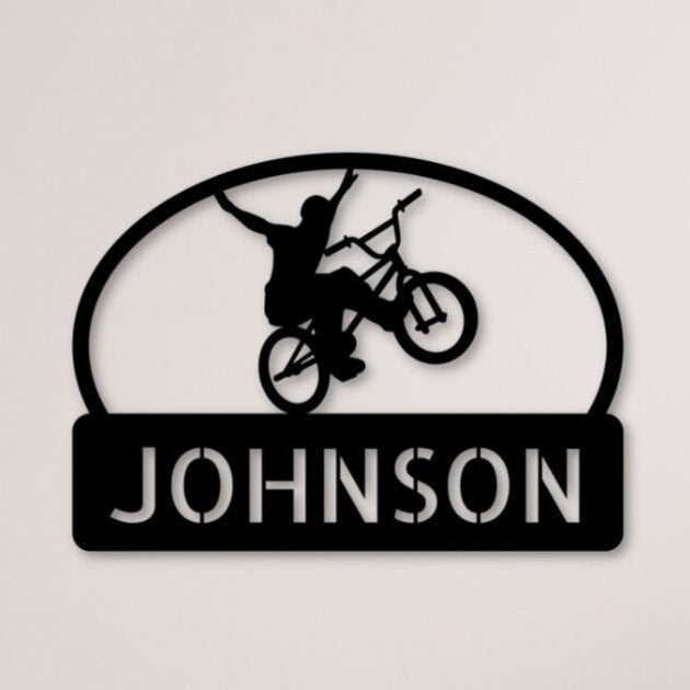 Personalized BMX Metal Wall Art - Custom BMX Metal Wall Decor