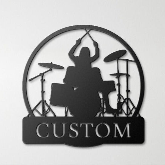 Custom Drummer Metal Wall Art